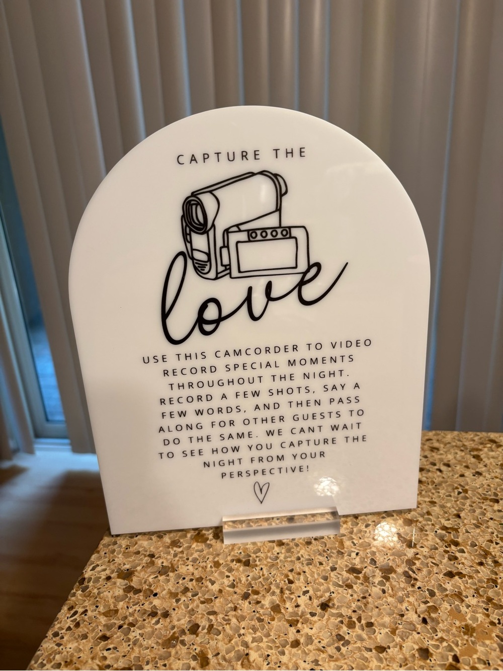 Wedding Camcorder Sign — Capture the Love